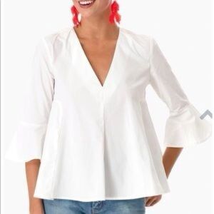 Pomander place tuckernuck top ruffle poplin cotton top